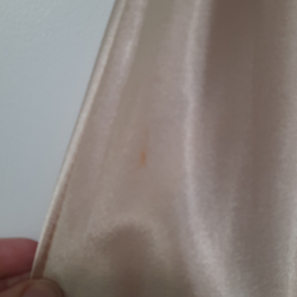 Nicole Miller New York Slip On Midi Skirt Satin Feel Shiny Tan Womens Size Small - Picture 8 of 11